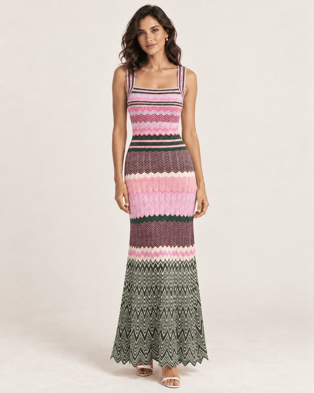 ZIGZAG MUSE – Strickkleid in Sunset-Farben - ZAYVI