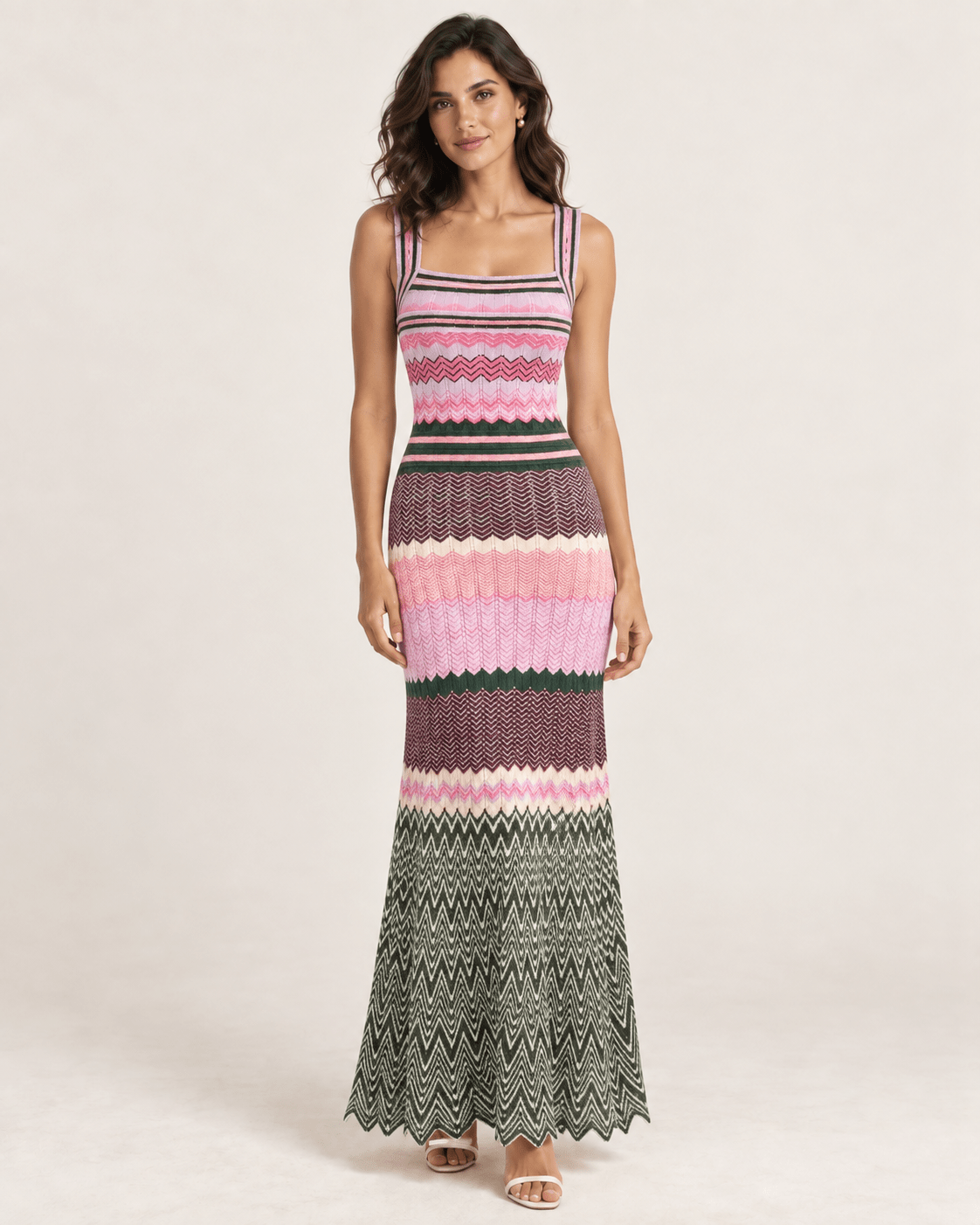 ZIGZAG MUSE – Strickkleid in Sunset-Farben - ZAYVI